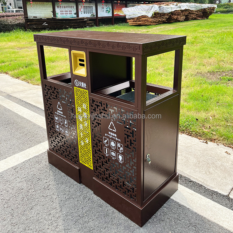 Factory price outdoor waste bin garbage can outdoor metal trash can commercial exterior trash cans