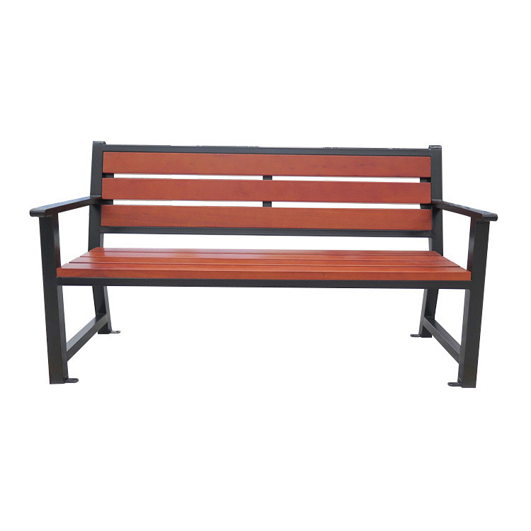 Chinese factory outdoor bench for park patio bench with teak wood garden bench metal and wood with back rest