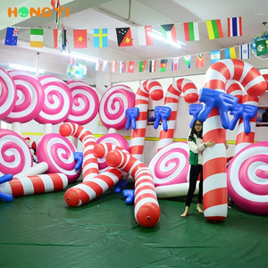 Hongyi Factory Sells High Quality Giant PVC Christmas Inflatable Candy Cane Christmas Lollipop