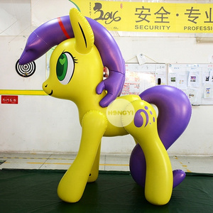 Hongyi Factory Sells Standing Big Eyed Yellow Inflatable Pony