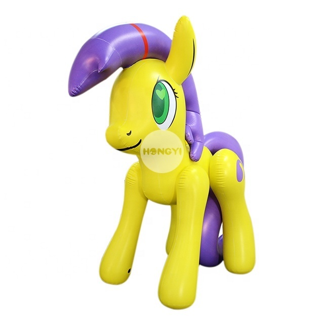 Hongyi Factory Sells Standing Big Eyed Yellow Inflatable Pony