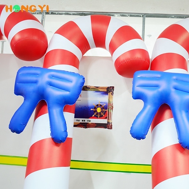 Hongyi Factory Sells High Quality Giant PVC Christmas Inflatable Candy Cane Christmas Lollipop