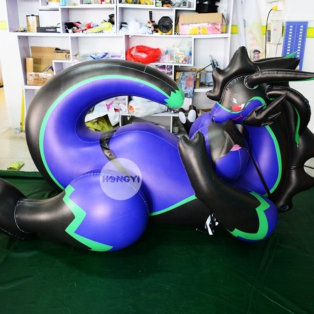 Giant Black Blue Sexy Big Breasted Inflatable Lying Dragon Sph