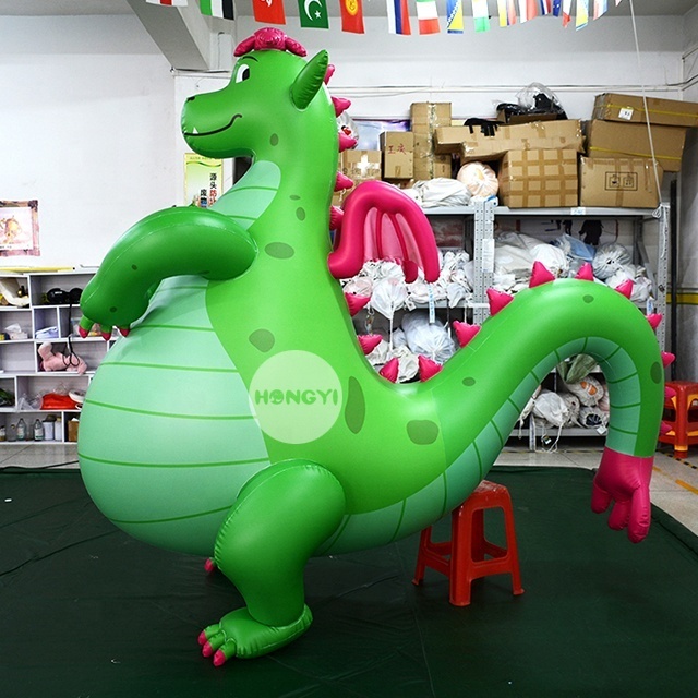 Giant Green Big Belly And Long Tail Walking Inflatable Dinosaur