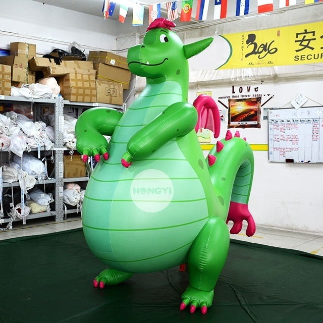 Giant Green Big Belly And Long Tail Walking Inflatable Dinosaur