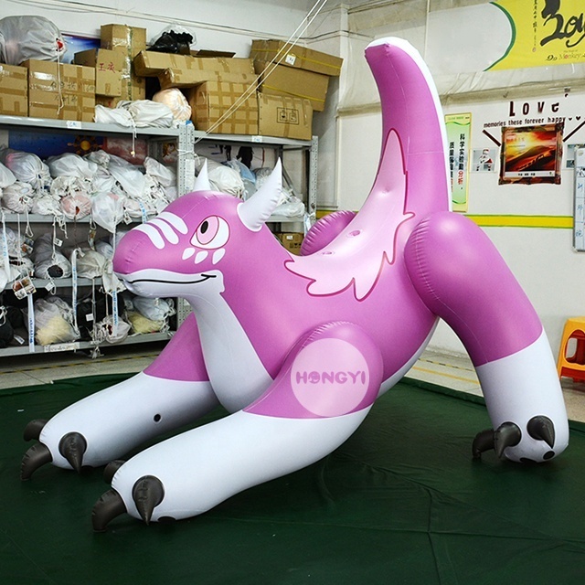 Hongyi Toy Purple Lying On The  SPH Ground Inflatable Dragon