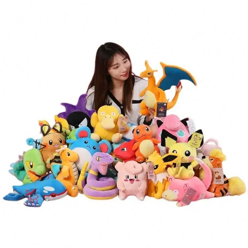 Wholesale Japanese Anime Eevee Stuffed Plush Toy 14 Styles Pokemoned Stand Eevee Plush Toy With Tag For Kids Gift