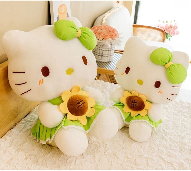 Wholesale  80cm soft hello kt plush toys kitty cat stuffed plush custom toy with strawberry skirt kt dolls