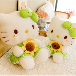 Wholesale  80cm soft hello kt plush toys kitty cat stuffed plush custom toy with strawberry skirt kt dolls