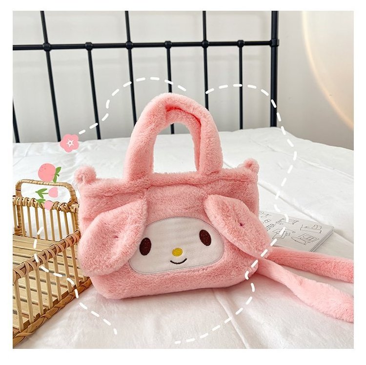 Anime Sanrioes Kuromi My Melody Figure Kuromi Plush Backpack Kids Backpack Soft Plush Handbag Sanrioes Plush Bag