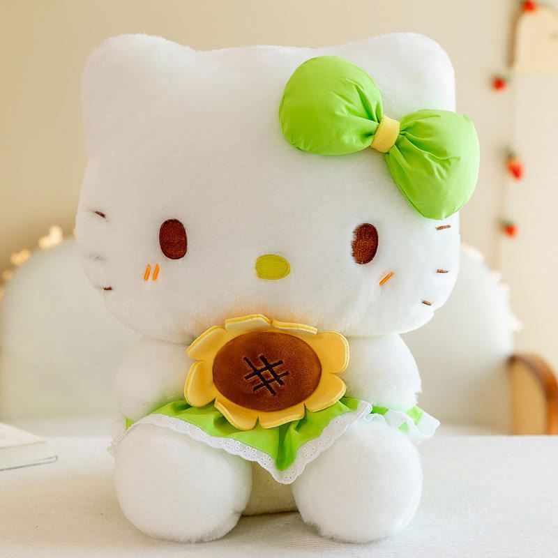 Wholesale  80cm soft hello kt plush toys kitty cat stuffed plush custom toy with strawberry skirt kt dolls