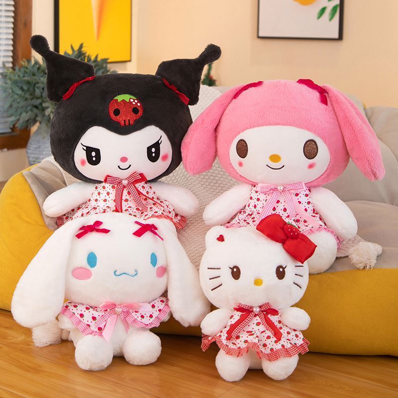 JM Sanrio Wholesale Plush Toys Kawaii Plush on Bedtime Toys for Weeding Gifts Cute & Soft Kuromi Plush Keychain Opp Bag Cartoon