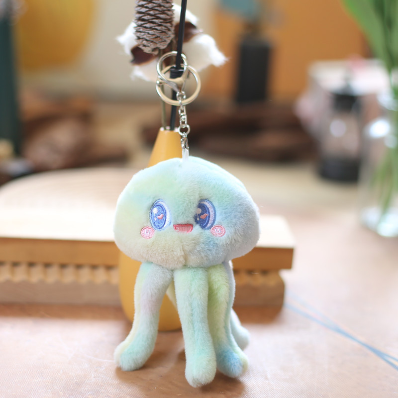 Cute Octopuses Keychain Plush Dolls Key Chain Cartoon Stuffed Jellyfish Soft Kawaii Toy