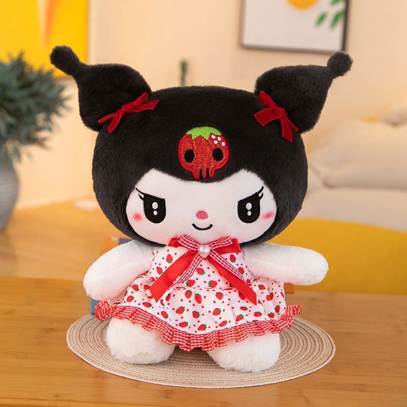 JM Sanrio Wholesale Plush Toys Kawaii Plush on Bedtime Toys for Weeding Gifts Cute & Soft Kuromi Plush Keychain Opp Bag Cartoon