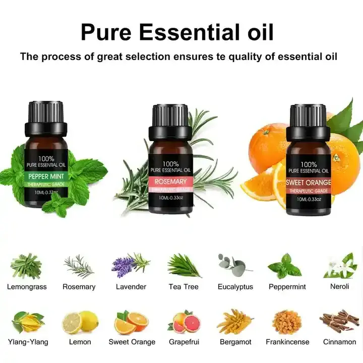 100% Pure Organic 10Ml Aromatic Diffuser Fragrance Essential Oil Flavoring Oil For Sleep Spa Candle Bulk