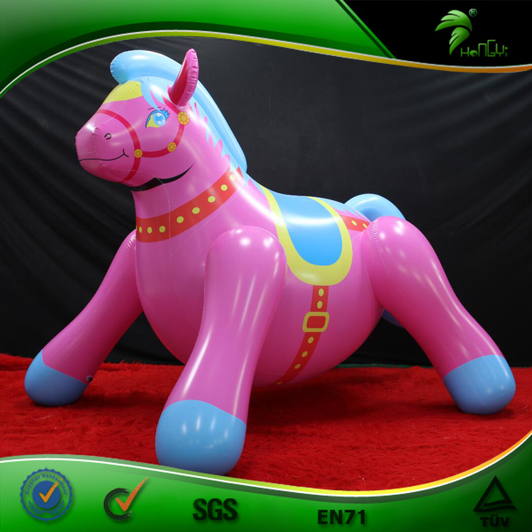 Ride On Inflatable Animal Hongyi Inflatable Horse Toy Bouncy Big Belly Inflatable Pink Horse