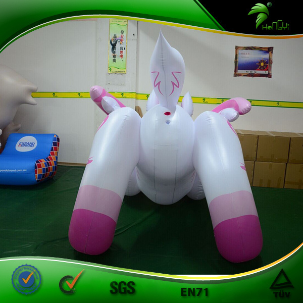 New Colorful Pink Inflatable Flying Wolf / Hongyi Inflatable Cartoon Wolf