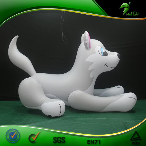 Squeaky Inflatable Ride On Husky Hongyi Inflatable Animal Toy Inflatable Cartoon Dog Pool Toy