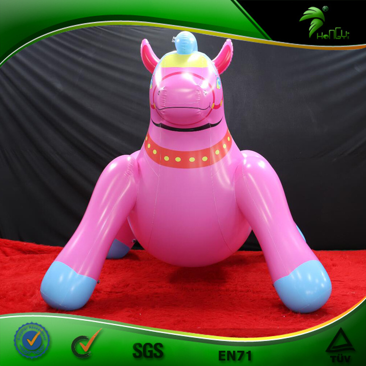 Ride On Inflatable Animal Hongyi Inflatable Horse Toy Bouncy Big Belly Inflatable Pink Horse