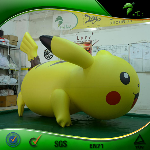 Hongyi Toys Cute Inflatable Yellow Pikachu Inflatable Famous Riding Pokemon Inflatable Movie Model