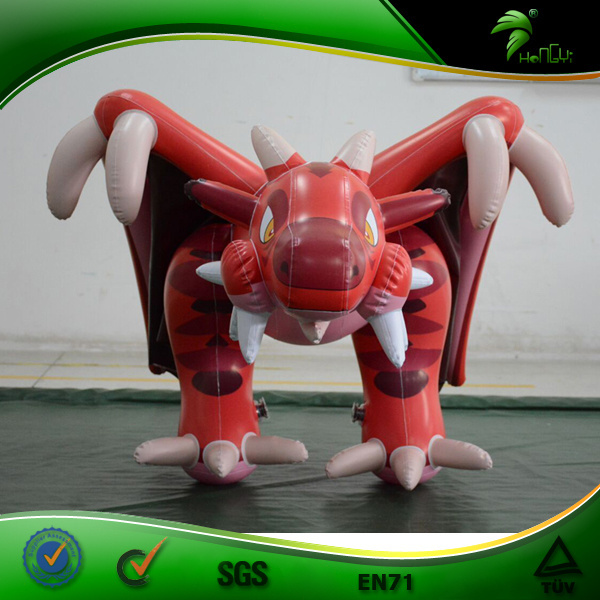 Custom Inflatables Red Dragon PVC  High Quality Inflatable Animal Toy Hongyi Inflatable Dragon With Wing