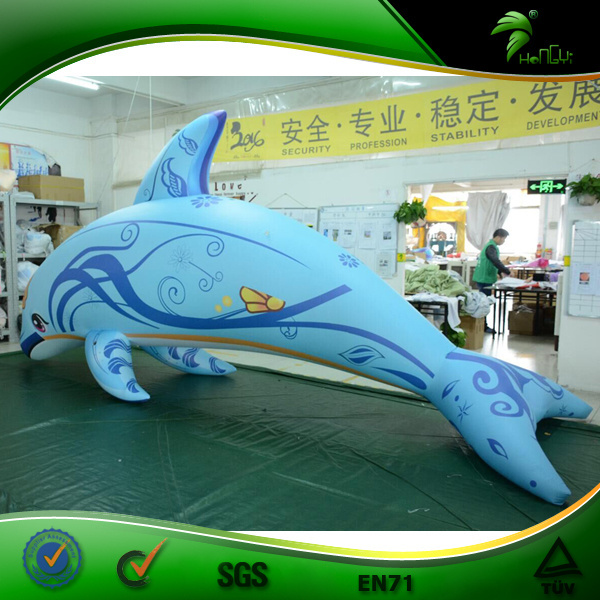 Bule Dolphin Inflatable Costume Sea Animal Figures Toy Hanging Inflatable Cartoon Fish Shape Costume