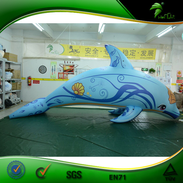 Bule Dolphin Inflatable Costume Sea Animal Figures Toy Hanging Inflatable Cartoon Fish Shape Costume