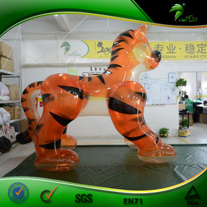 2.5 m Orange Inflatable Tiger Clear PVC 3 D Cartoon Transparent Costume Cute Inflatable Animal Toy