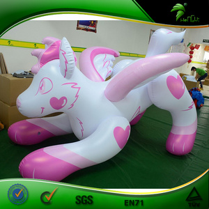 New Colorful Pink Inflatable Flying Wolf / Hongyi Inflatable Cartoon Wolf