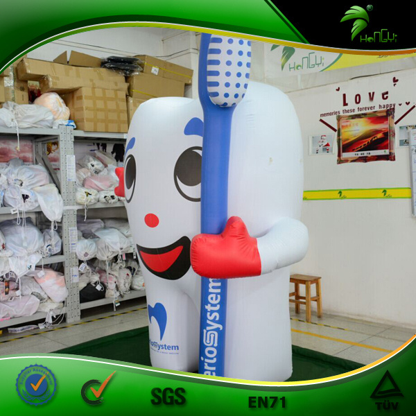 Dental Outdoor Advertising Inflatable Tooth Balloon Custom Inflatable Tooth With Toothbrush