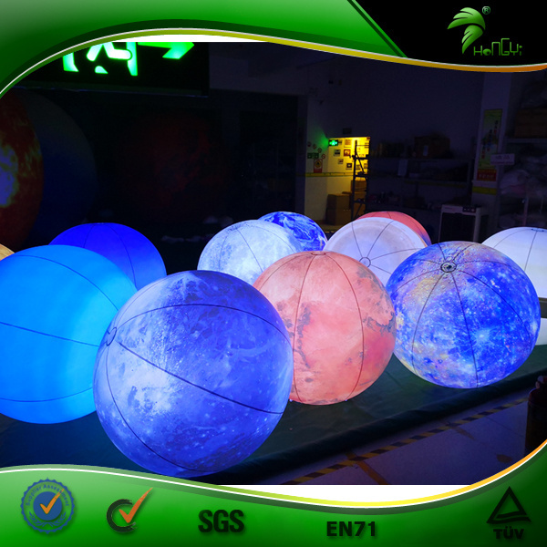 Inflatable Galaxy Planet with LED Light Inflaatble Helium PVC Balloons Sun/Moon/Mars Planet Solar System Decoration