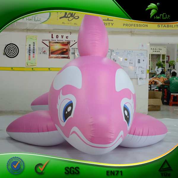 Giant Realistic Inflatable Pool Floating Pink Dolphin Model PVC Sealed Inflatable Fish Balloon