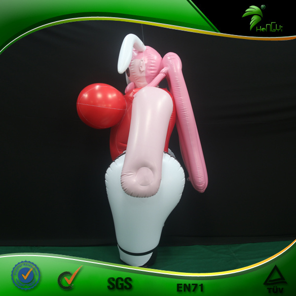 Sexy Inflatable Pink Bunny Suit Hongyi Inflatable Animal Suit With Breasts Body Inflation Costume