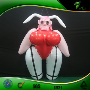 Sexy Inflatable Pink Bunny Suit Hongyi Inflatable Animal Suit With Breasts Body Inflation Costume