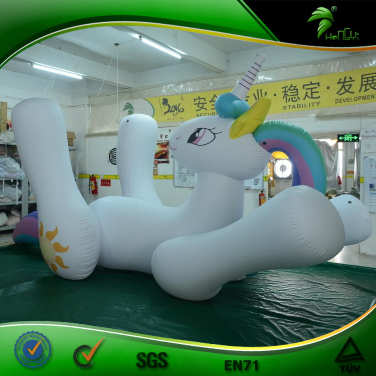 hongyi Inflatable Animal Toy Giant Water Floating Unicorn PVC Swimming Toys Pony Cartoon