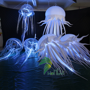 Mega Inflatable Custom Pretty Jellyfish LED Light Ceiling Light Colorful Jellyfish Balloon For Advertising