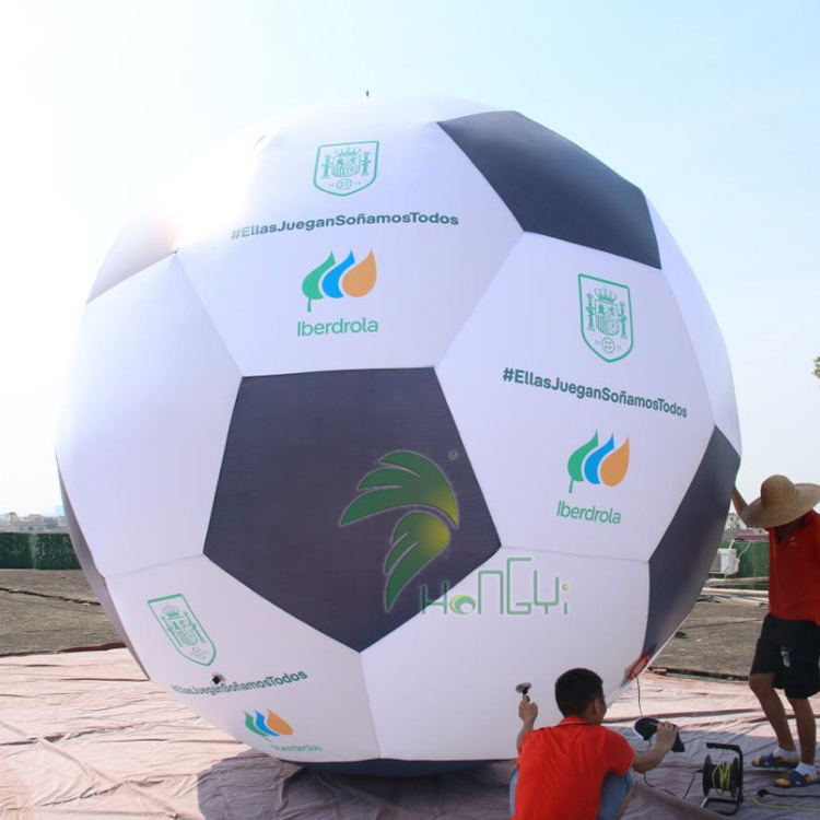 Custom Inflatable Soccer Advertising Balloon Giant Inflatable Football With Blower For Sports Event Decoration