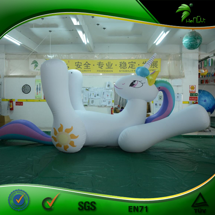 hongyi Inflatable Animal Toy Giant Water Floating Unicorn PVC Swimming Toys Pony Cartoon