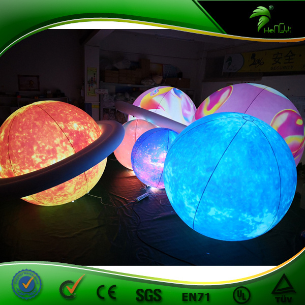 Inflatable Galaxy Planet with LED Light Inflaatble Helium PVC Balloons Sun/Moon/Mars Planet Solar System Decoration