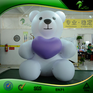 Giant Inflatable Bear with Heart Advertising Balloon Inflatable Bear Mascot Costume