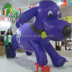 Cheap Lovely GIAnt Inflatable Dog Toy / Purple Inflatable Dog Helium Cartoon Balloon For Advertising