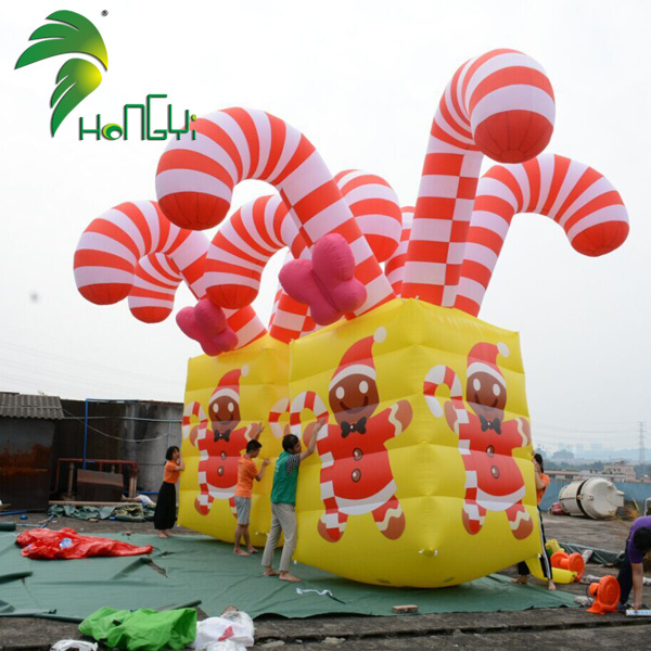 Christmas Giant Air Candy Bucket Inflatable Chocolate Candy for Party Decorations