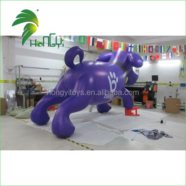 Cheap Lovely GIAnt Inflatable Dog Toy / Purple Inflatable Dog Helium Cartoon Balloon For Advertising