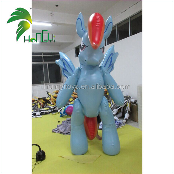 2.3mH Inflatable rainbow horse suit , inflatable horse animal pvc costume