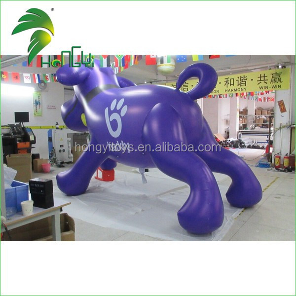 Cheap Lovely GIAnt Inflatable Dog Toy / Purple Inflatable Dog Helium Cartoon Balloon For Advertising