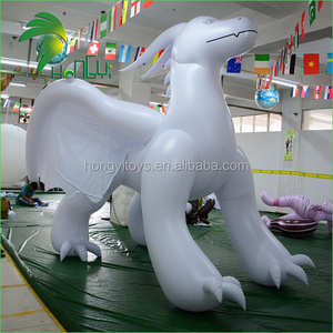 Customized PVC Funny Inflatable Cartoon Toys White Inflatable Dragon From Hongyi Toy