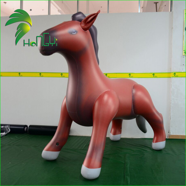 Giant Brown Hongyi Toys Life Size Inflatable Horse / PVC Inflatable Realistic Huge Animal Horse Adult