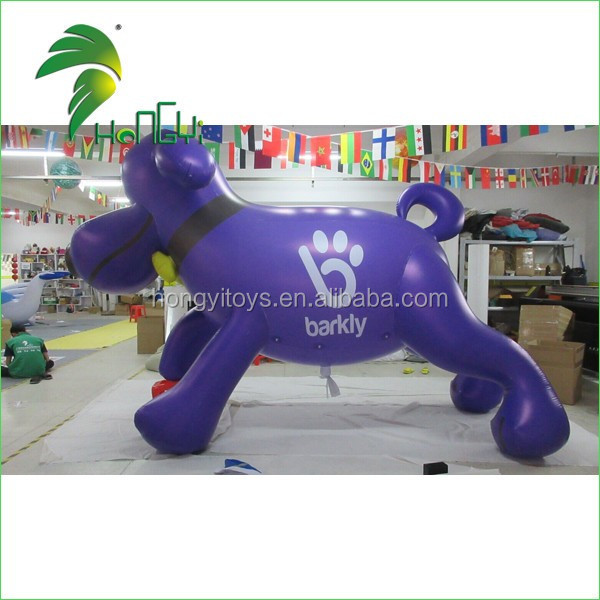 Cheap Lovely GIAnt Inflatable Dog Toy / Purple Inflatable Dog Helium Cartoon Balloon For Advertising