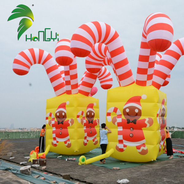 Christmas Giant Air Candy Bucket Inflatable Chocolate Candy for Party Decorations