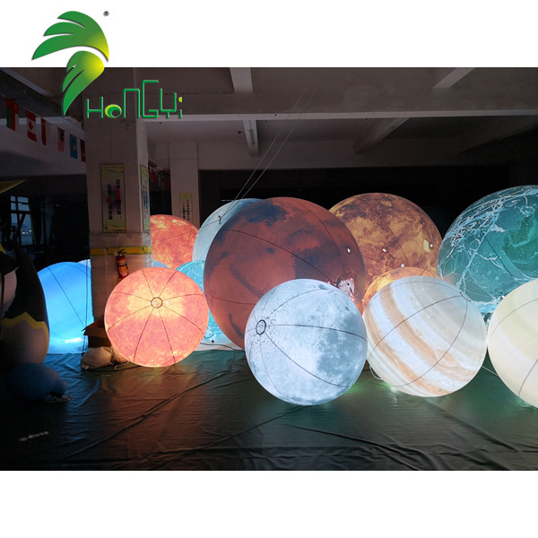 LED Lighting Decorative Solar System Planets Balloons Customized Inflatable Planet for Party Decor